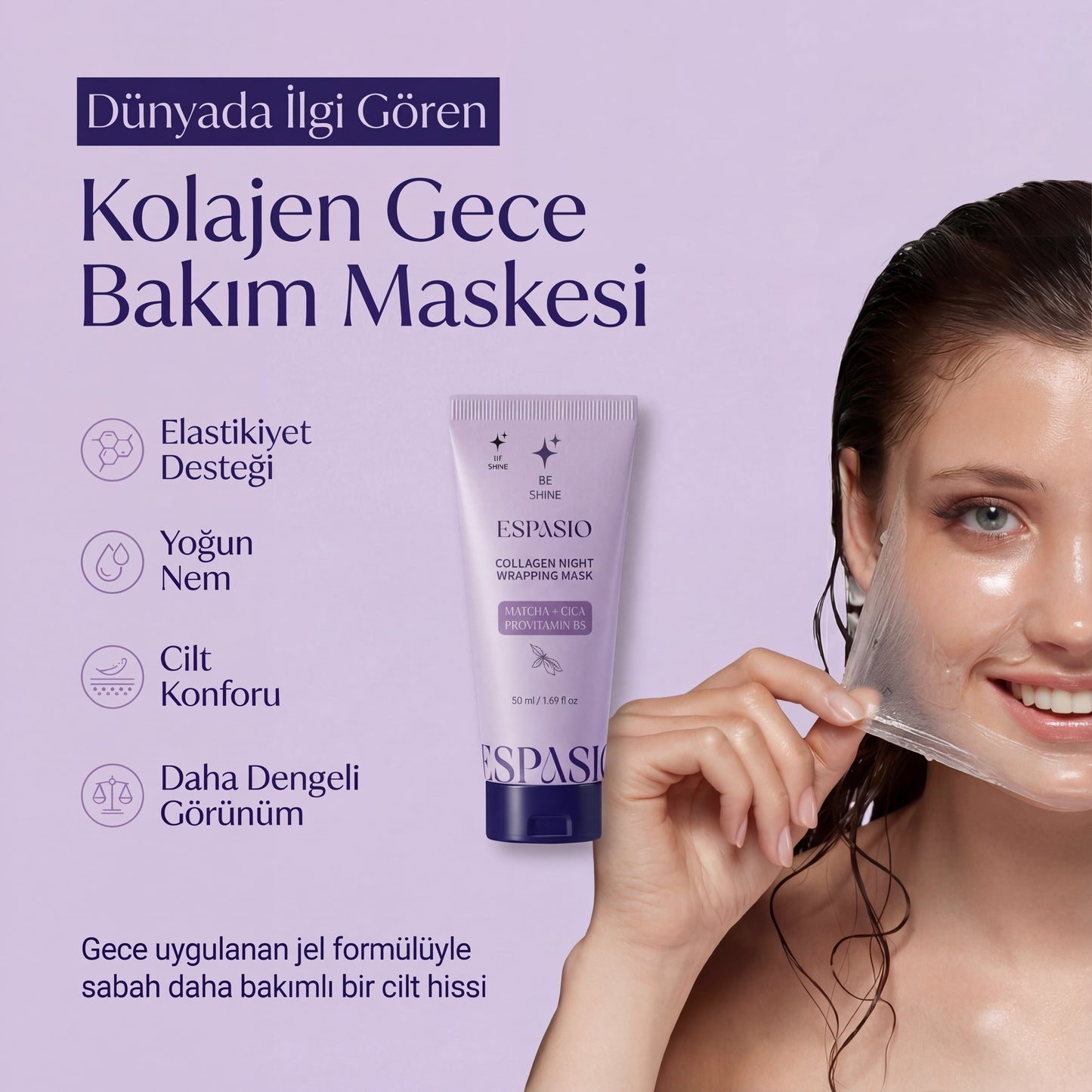 ESPASIO Noctura – Gece Boyu Kolajen Bakım Maskesi