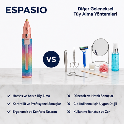 Espasio | 2'si 1 Arada Hassas Yüz Epilatörü